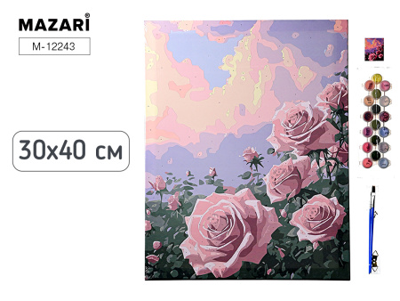 Картина по номерам 30*40 см Розы