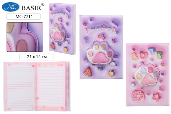 Блокнот А5  80л Лапка Сквиш (на обложке сквиш)