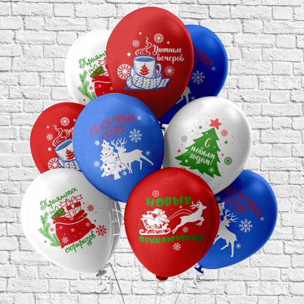 Шар возд рис 30см Праздник НГ (12")