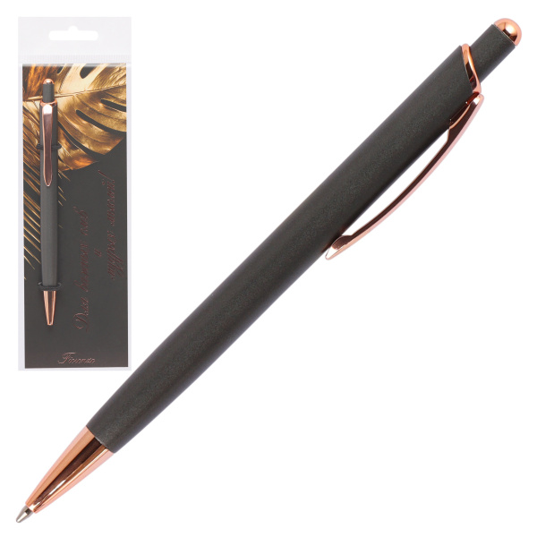 Ручка подар Fiorenzo Night Tropic, чёрный корпус, синяя, пакет