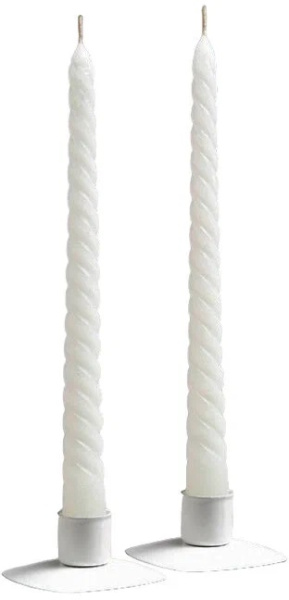 Свечи витые белые 25см 2шт/уп