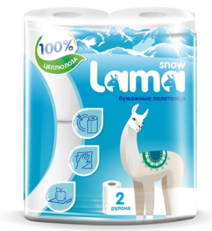 Полотенца бумажные Snow Lama 2шт/уп двухслойные