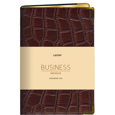 Ежедневник.2026г А5 7Бц Impact тёмно-коричневый, кожзам