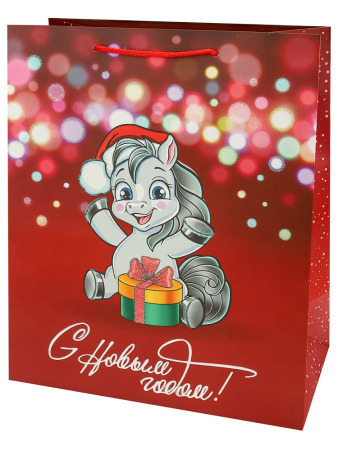 Пакет подарочный 26,4*32,7 Пони с подарком