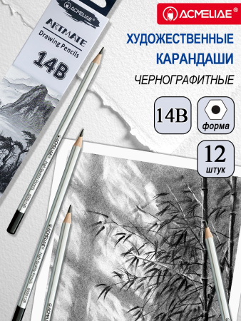 Карандаш ч/гр Acmeliae /В14 серебряный корпус