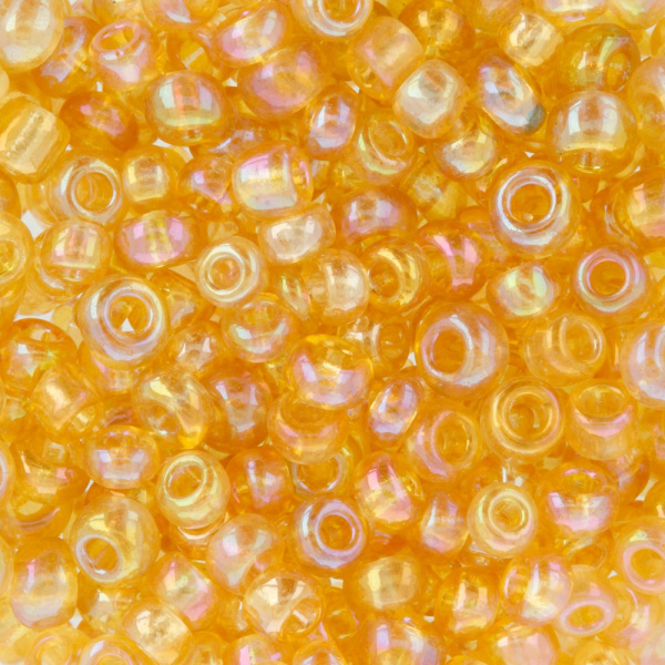 Бисер золотой 3мм 10гр прозрачный с бензиновым покр  (0161-0180А)