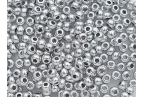 Бисер серый 2мм 50г темный метал круглый