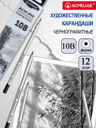 Карандаш ч/гр Acmeliae /В10серебряный корпус
