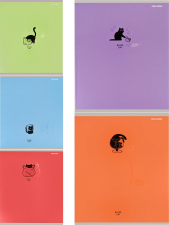 Тетрадь 48л Black cat, выб.лак