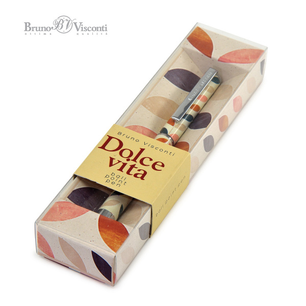 Ручка подар. шарик. Dolce Vita. Лепестки. 0,7мм, синяя, мет АКЦИЯ