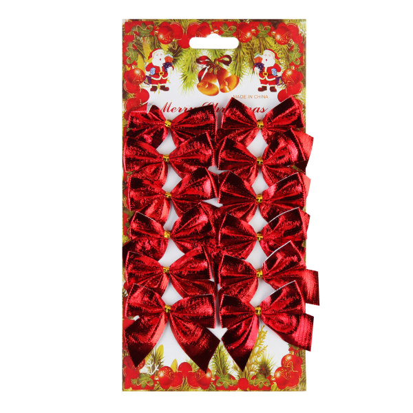 яБант на ёлку 5*5см 12шт Красный