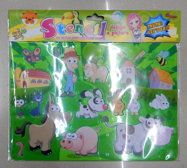 Трафарет пластик Ферма + раскраска