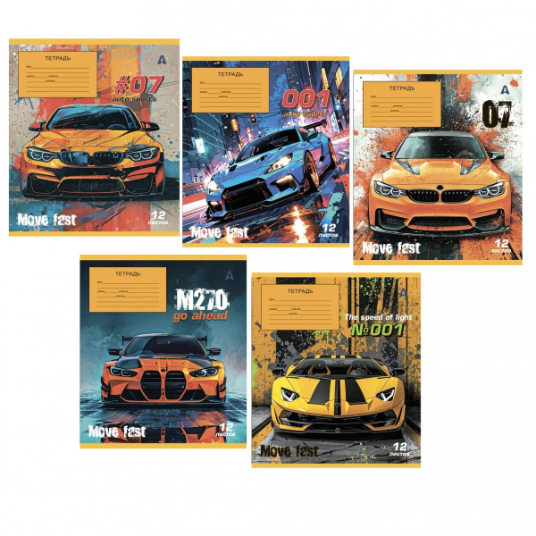 Тетрадь 12л клетка Auto