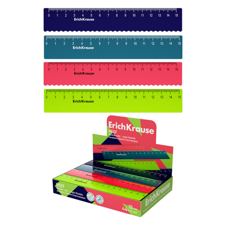 Линейка пластик 15см Reef, ЕК гибкая