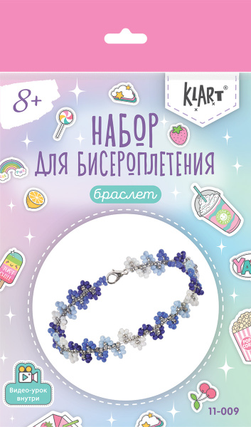 Набор для бисероплетения Браслет. Синие цветы