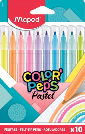 Фломастеры Pastel 10цв. смываемые, карт.уп.