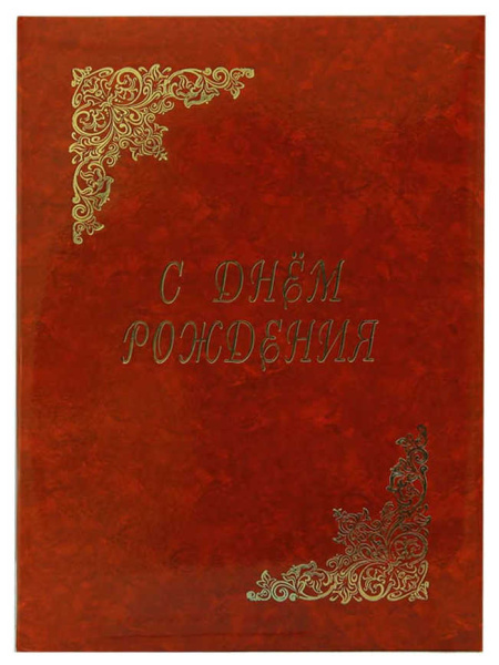 Папка адресная "С Днем рождения" Гроза, бордо