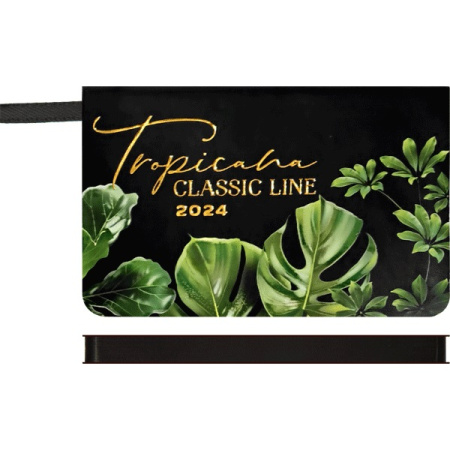 Планинг карман 2024г Мягк.обл. Tropicana черный, кожзам, фольга