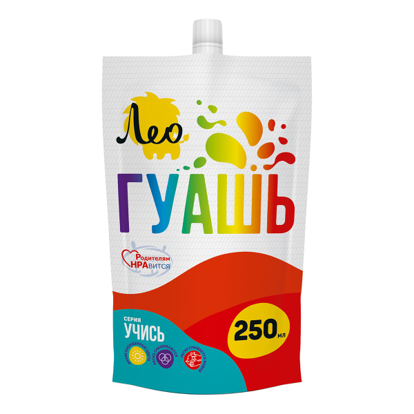 Гуашь 250мл Алая, дой-пак