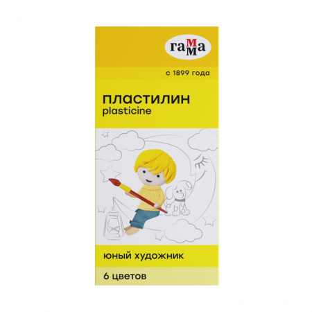 Пластилин Юный художник 6цв. +стеки