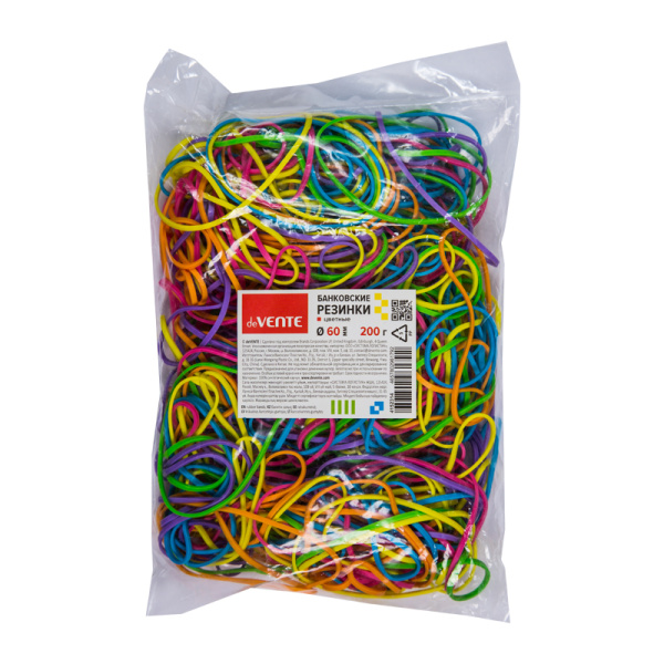 Банковские резинки 200гр. d60мм  цветные, синтетический каучук