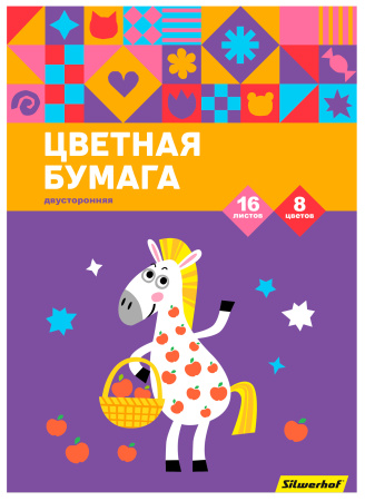 Цв бумага двухсторон.16л (08цв) Пони
