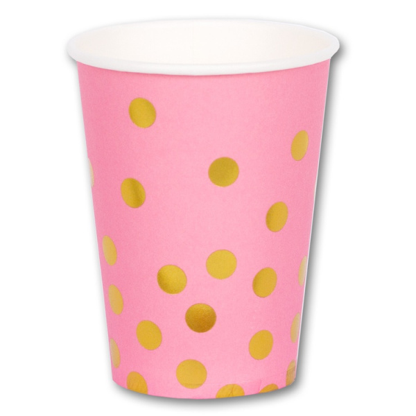 Стаканы бумажные Горошек золотой 6шт 250мл