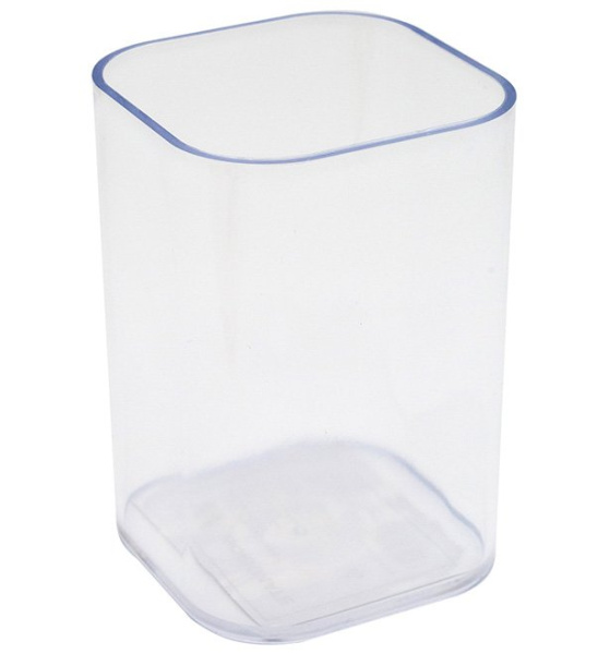 Подставка (стакан) д/канц.принадл. прозрачная