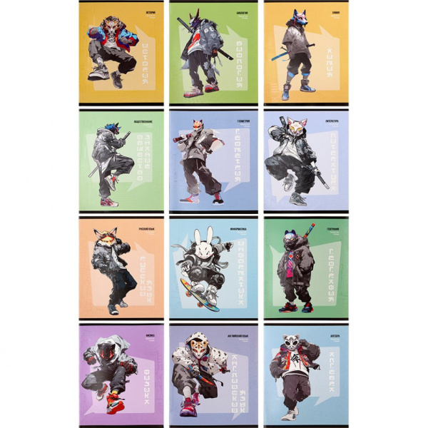 Тетрадь темат. комплект 12предм. 48л Манга, твин-лак