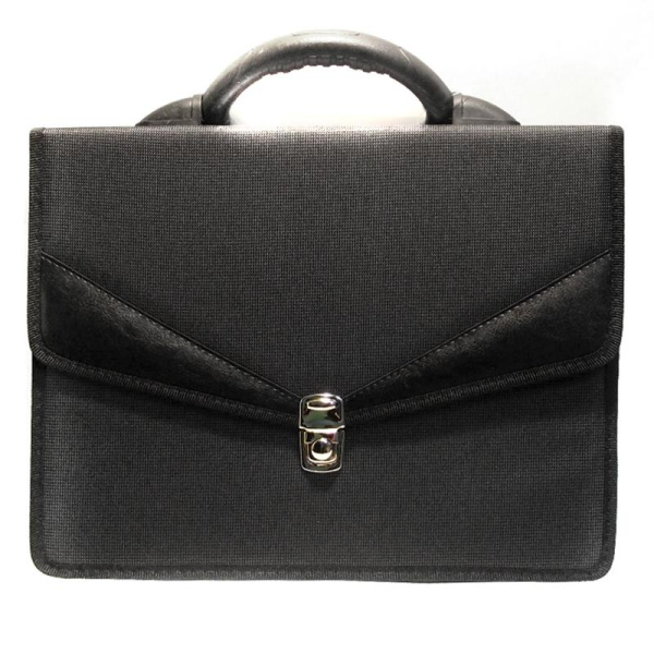 Портфель ткань 2отд. Ладога  Серый  двунить комбинир.