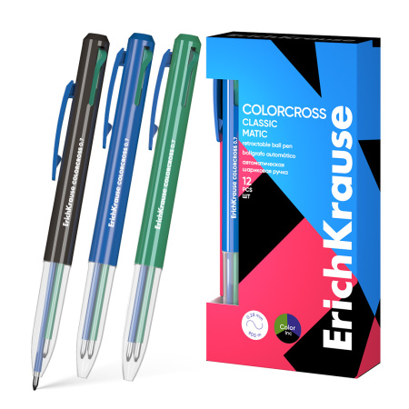 Ручка шарик.авт. 3-х цветная ЕК Colorcross Matic Classic 0,7мм