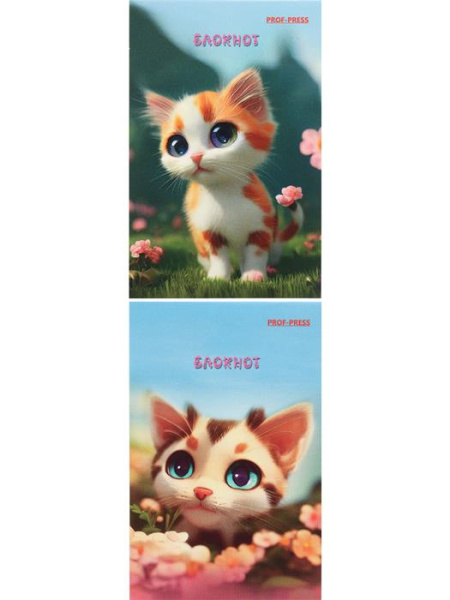 Блокнот А7  48л Котик с голубыми глазами