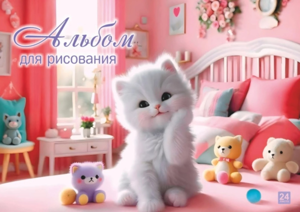 Альбом 24л Домик для котёнка, на склейке