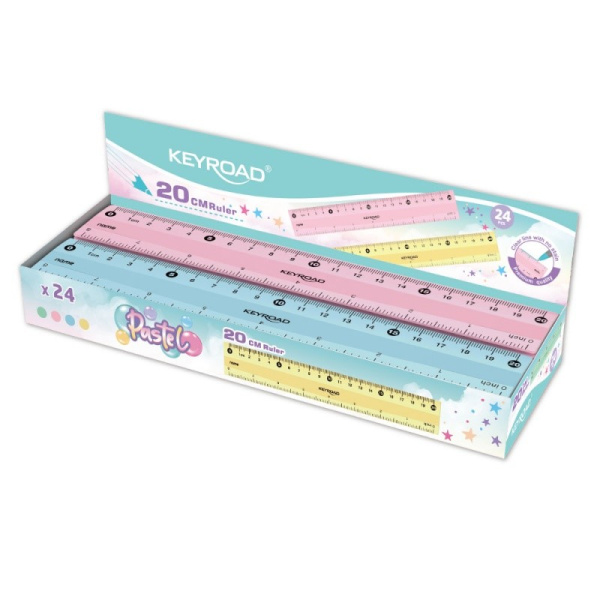 Линейка пластик 20см Pastel