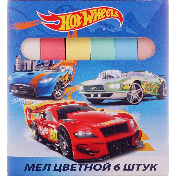 Мел цв. набор  6 цветов Hot Wheels