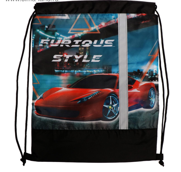 Мешок для обуви Элит ассорти 460*360 светоот. полоса