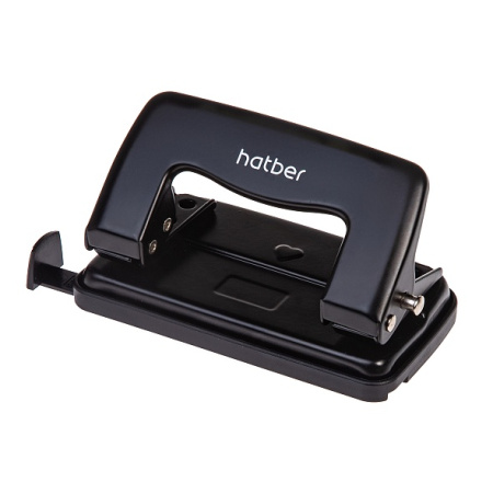 Дырокол 12л Record метал. чёрный с линейкой