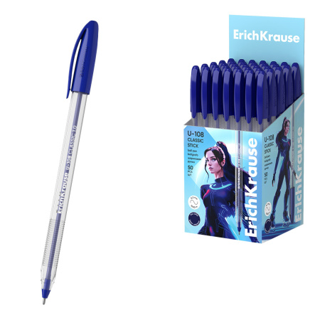 Ручка шарик. EK U-108 Stick Classic 1,0мм Красная АКЦИЯ