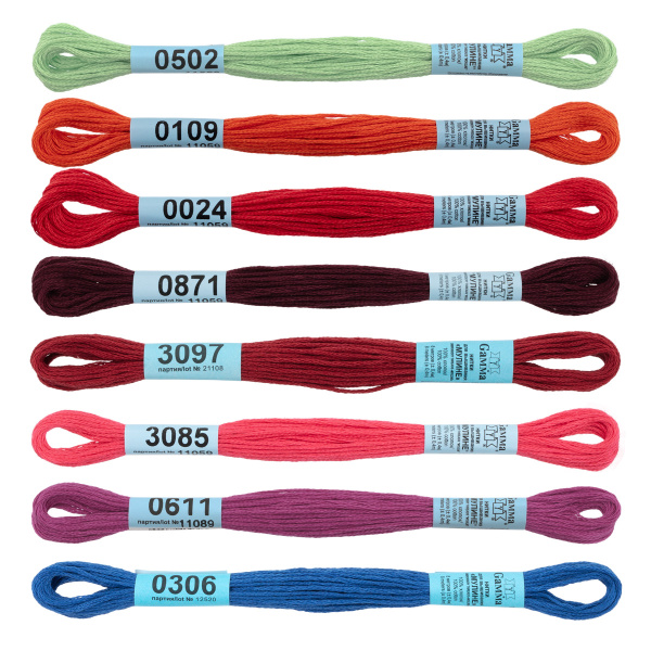 Нитки для вышивания Мулине 8цв*8м Shine