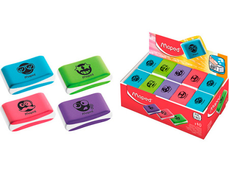 Ластик Essentials Soft мягкий в дисплее цветной