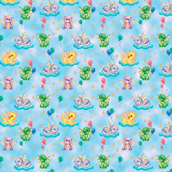 Подарочная бумага Драконы и шары 70*100см 10шт