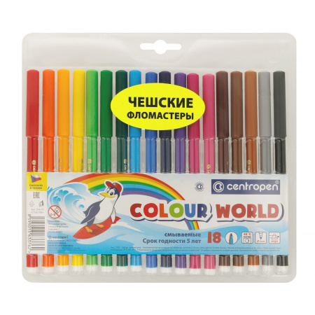 Фломастеры Colour World  18цв. блистерн. уп.