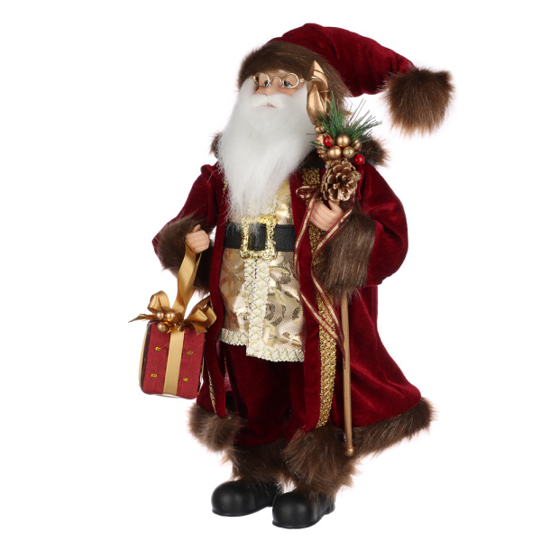 яДед Мороз 45см, красно-золотая шубка