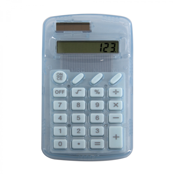 Калькулятор  карман.  8разр. дв.пит., голубой