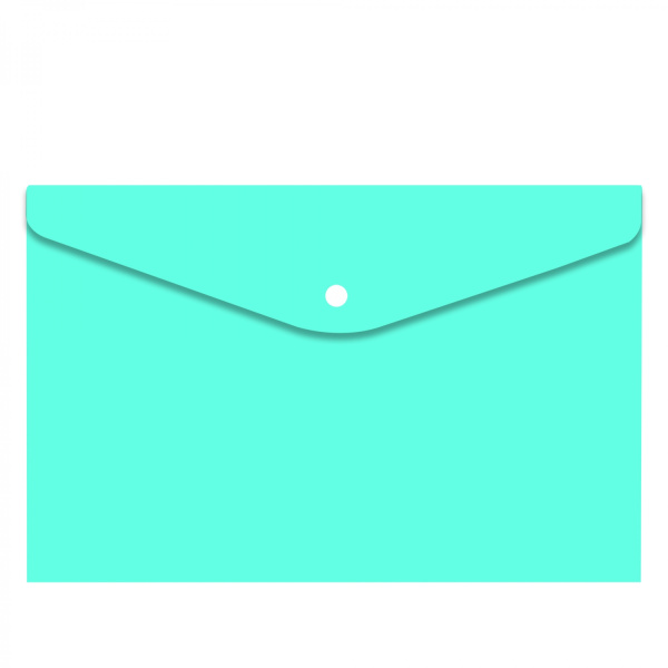 Папка-конверт кнопка А4 Macarons бирюзовая