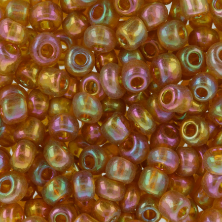 Бисер янтарный 3мм 10гр прозрачный с бензиновым покр (0161-0180А)