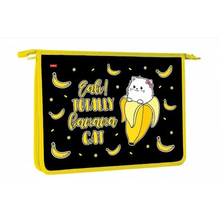 Папка д/тетр А4 на молнии Banana-cat 22030