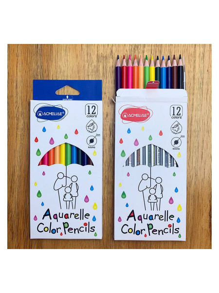 Карандаши .Акварель Acmelia 12цв.+кисть