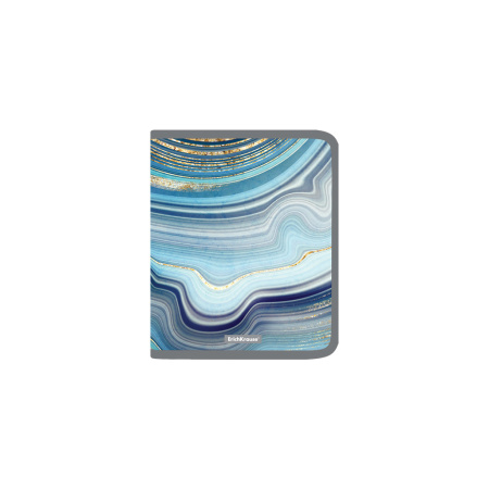 Папка д/тетр А5+ на молнии ЕК Marble Kyanite, пластик