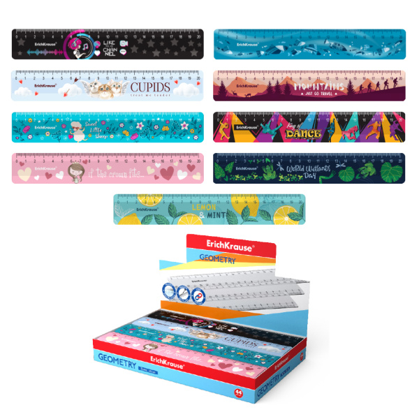 Линейка пластик 20см Ассорти для девочек